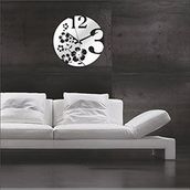 M3 Decorium Aynalı Çiçekli 35 cm Duvar Saati