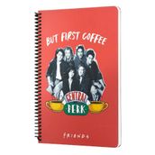 Mabbels DFT-388456 Friends Central Perk But First Coffee Kırmızı 80 Yaprak 17x24 cm Spiralli Defter
