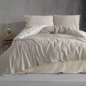 Macas Home Chance 200x220 Krem Bej Pamuk İpliği Boyalı Yıkamalı Çift Kişilik Nevresim Takımı