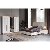 Macera Mobilya Flora Komple Mdf Yatak Odası Takımı - Beyaz