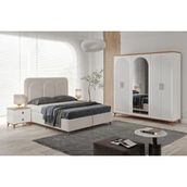 Macera Mobilya Nevada 6 Kapaklı Komple Mdf Yatak Odası Takımı - Beyaz
