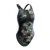 Mad Wave M1460-20 Kadın Antichlor Criss Cross Koyu Yeşil Yüzücü Mayo