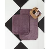 Madame Coco 50x80 + 45x50 cm Koyu Mürdüm Carol 2'li Banyo Paspası