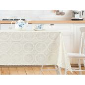 Madame Coco Anita 140x140 cm Pvc Ekru Masa Örtüsü