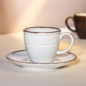 Madame Coco Antique 6 Kişilik Gri Kahve Fincan Takımı