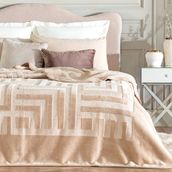 Madame Coco Clementine Bej Vizon Emboss Çift Kişilik Battaniye