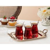 Madame Coco Francessa 6'lı Çay Bardağı Seti Cam Malzeme Şeffaf Renk Kulpsuz Tasarım