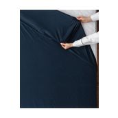 Madame Coco King Size Lastikli %100 Pamuk Lacivert Penye Çarşaf