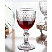 Madame Coco Medeline 4'lü Şeffaf Cam Desenli Kadeh Takımı 210 ml