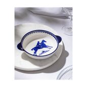Madame Coco Reve Bleu Tierra Yuvarlak Tabak - 19 cm - Mavi/Beyaz