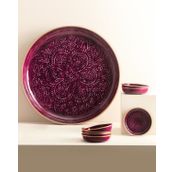 Madame Coco Rosalie 8 Parça Bordo Tabak Seti