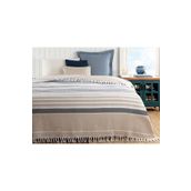 Madame Coco Sheryl Lacivert Bej Tek Kişilik Yatak Örtüsü