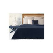 Madame Coco Stephane Dokuma Lacivert Çift Kişilik Yatak Örtüsü