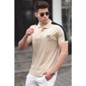 Madmext 5215 Bej Polo Yaka Erkek Tişört
