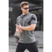Madmext 6081 Füme Desenli Polo Yaka Erkek T-shirt