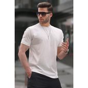 Madmext 6131 Ekru Regular Fit Basic Erkek T-shirt