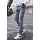 Madmext 6323 Gri Likralı Skinny Fit Erkek Jean Pantolon