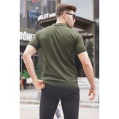 Madmext 6353 Haki Polo Yaka Erkek T-shirt