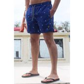 Madmext Lacivert Desenli Erkek Deniz Şortu 6376 - XL