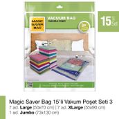 Magic Saver Bag 15'li Vakumlu Poşet Seti 3