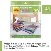 Magic Saver Bag 4'lü Seyahat Vakumlu Poşet Seti 5