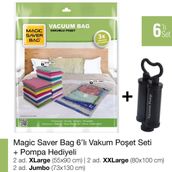 Magic Saver Bag 6'lı Set Karışık Vakumlu Poşet