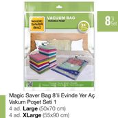 Magic Saver Bag 8'li Evinde Yer Aç Vakumlu Poşet Seti 1