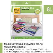 Magic Saver Bag 8'li Evinde Yer Aç Vakumlu Poşet Seti 3