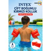 MAİN SHOP Intex Çift Boğumlu Kırmızı Çocuk Deniz Kolluğu Havuz Kolluk Seti 25X17 cm (6-12 Yaş) M-59642