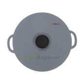 Makkam Silikon Tencere Kapağı, Tava Kapağı, Isı Koruyucu, Vakumlu Kapak, Muhafaza Kapağı (Gri, 28CM) - standart