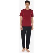 Malabadi Erkek Bordo Bisiklet Yaka Micro Modal Extra Yumuşak Yazlık Pijama Takımı 6030