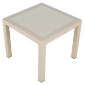 Mandella 90x90 cm Elit Rattan camlı Çöl Beji Masa