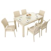 Mandella Elit Rattan 90x150 cm Elit Koltuk Çöl Beji Camlı Masa Takımı