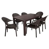Mandella Elit Rattan 90x150 cm Kahverengi Eylül Koltuk Masa Takımı