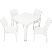 Mandella Elit Rattan 90x90 cm Elit Beyaz Sandalye Masa Takımı