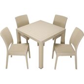 Mandella Elit Rattan 90x90 cm Elit Çöl Beji Sandalye Masa Takımı