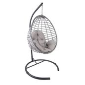 Mandella Royal Tek Kişilik Rattan Hamak Salıncak + Antrasit Minder