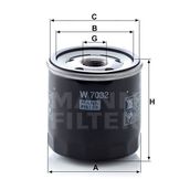 Mann W7032 Yağ Filtresi