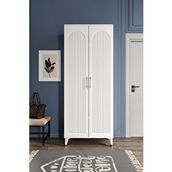 mapahomeliving Kale Metal Kulp Kla2190 Ayakkabılık Portmanto Vestiyer Beyaz Gümüş