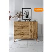 mapahomeliving Simple 4 Çekmeceli 1 Kapaklı Modern Şifonyer Ceviz