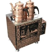 Maraton Elektrikli Bakır Çay Kazanı Iki Demlikli Çay Ocağı