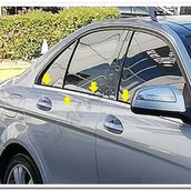 Markadan Mercedes C 2001-2007 4 Parça Paslanmaz Çelik Cam Çıtası