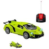 MarkEntegra Oyuncak Uzaktan Kumandalı Şarjlı Kapıları ve Bagajı Açılan 24 cm Drift Spor Arabası Işıklı 1:18 Ölçek (Yeşil)