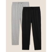 Marks & Spencer 2'li Pijama Altı Seti Gri Renkli Regular Fit Erkekler İçin Rahat Pamuklu