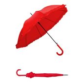 Marlux 10132A 1. Sınıf Kalite Baston Tip Rüzgara Dayanıklı 8 Fiber Telli Kırmızı Kadın Şemsiye