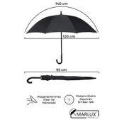 Marlux M21MAR10139R001 Siyah Fiber 10 Tel Erkek Baston Şemsiye