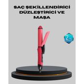 Marsilyan 5 Kademeli Seramik Saç Düzleştirici – Düz ve Kıvırcık Mod, 26 mm Plaka, Profesyonel Saç Ş - Renkli - 1