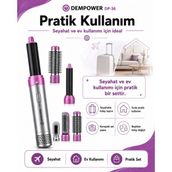 Marsilyan™- Anti Statik Etkili 5 Başlıklı Saç Şekillendirici Sıcak Hava Fırçası ve Maşa Seti