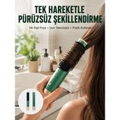 Marsilyan Düzleştirici Fırça Saç Düzleştirici Arada Fön Tarak Taşınabilir Yeni Nesil - Renkli - 1