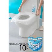 Marsilyan Klozet Kapağı Kılıfı Hijyenik Seyahat Tek Kullanımlık Klozet Wc Örtüsü 10 Adet 720808 - Renkli - standart